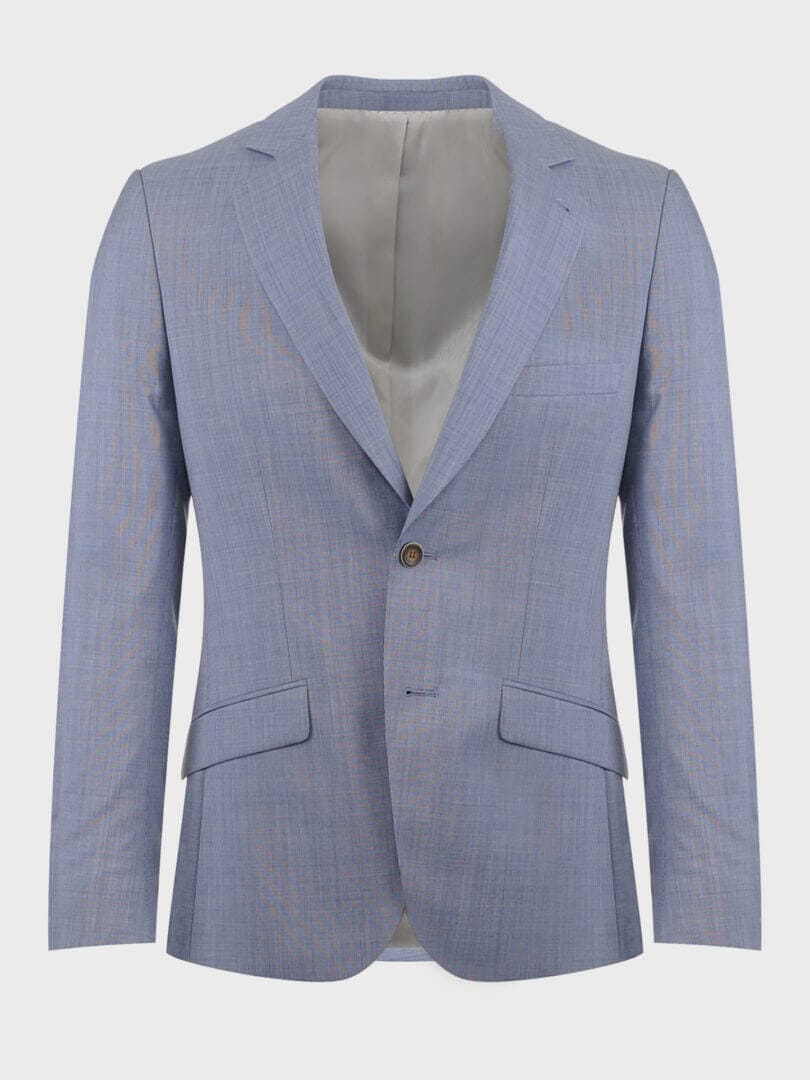 Silver Blue Primatist Marlane Wool Prato Collection Suit | Manuloz