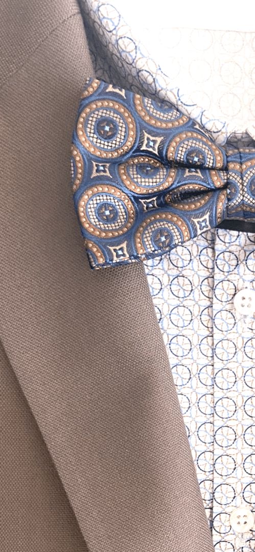 Beige Wool By Guabello Italy Petro Collection Suit - Image 4