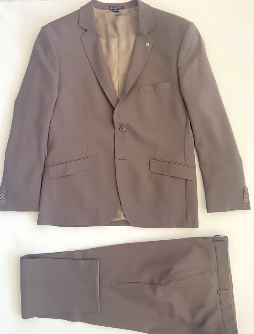 Beige Wool By Guabello Italy Petro Collection Suit - Image 3